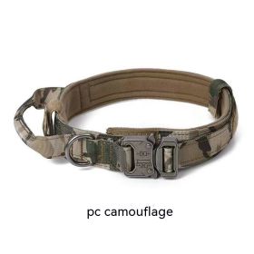 Outdoor Nylon Tactical Dog Collar (Option: Camouflage Collar Silver-L)