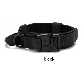 Outdoor Nylon Tactical Dog Collar (Option: Black Collar Black-M)