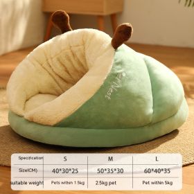 Warm Velvet Padded Thickened Small Dog Nest (Option: Avocado Green-S)