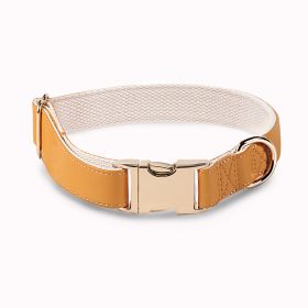 Pet Collar Metal Buckle High Quality All-match (Option: Caramel Golden Necklace-S)