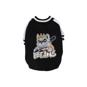 Fleece-lined Warm Baseball Shirt Pet Clothes (Option: Black-S)