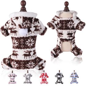 Puppy Clothes Super Soft Coral Fleece Pet Clothes Christmas Outfit (Option: Brown-S)