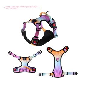 USB Rechargeable Pet LED Luminous Chest Strap (Option: Colorful-S)