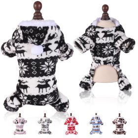 Puppy Clothes Super Soft Coral Fleece Pet Clothes Christmas Outfit (Option: Black-S)