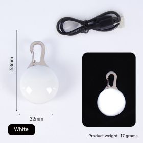 Pet Supplies Rechargeable LED Night Travel Anti-lost Warning Light Pendant (Option: Milk White-Blister Packaging)