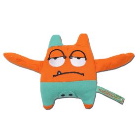 Touchdog Cartoon Sleepy Monster Plush Dog Toy (Color: orange)