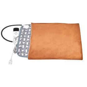 Pet Heating Pad Waterproof Electric Heating Mat Warming Blanket with 9 Heating Modes (Color: Brown, Type: US)