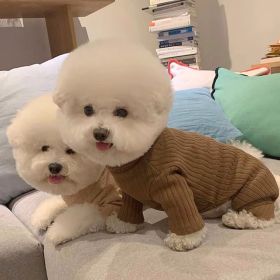 Pet Autumn Four-legged Pet Clothing Dog Bottoming Shirt Teddy Bichon VIP Schnauzer York Summer Small Dog Clothes (Option: Brown Four Legged Base-XL)