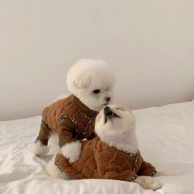 Pet Autumn Four-legged Pet Clothing Dog Bottoming Shirt Teddy Bichon VIP Schnauzer York Summer Small Dog Clothes (Option: Brown Four Legged Base-L)