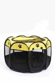 Octagonal Cage Fence Pet Cloth Tent Easy Storage Cat Nest (Option: Yellow-L Code)