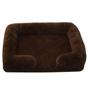 Doghouse Cathouse Plush Round Pet Bed (Option: M27 Brown-L Containing Inner Sleeve)