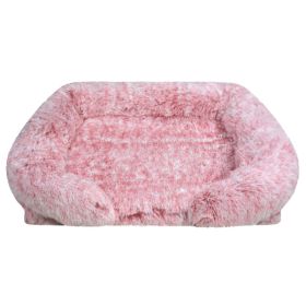 Removable And Washable Square Pet House Pet Bed (Option: Gradually Varied Pink-L 75x50x14cm)