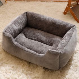 Warm Dog Doghouse Cathouse Cage Nest Large Dog Mat (Option: Light Gray Thick Warm-L)