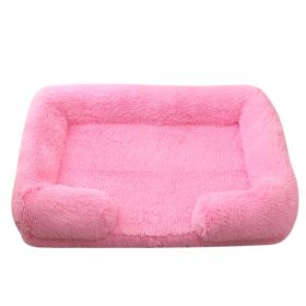 Plush Round Pet Bed Dog Bed Winter (Option: M27 Bright Pink-XL Without Inner Sleeve)