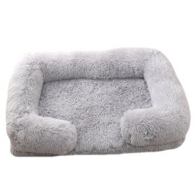 Plush Round Pet Bed Dog Bed Winter (Option: M27 Light Gray-XXL Without Inner Sleeve)