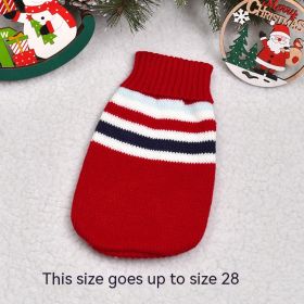 Dog Cat Sweater Pet Clothes Clothing (Option: Red Stripes-18)