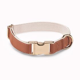 Pet Collar Metal Buckle High Quality All-match (Option: Coffee Golden Necklace-M)