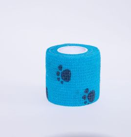 Printed Bandage Pet Out Anti-dirty Adhesive Bandage Non-woven Elastic Bandage (Option: Blue Footprints-50X45MM)