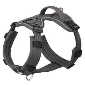 Breathable Reflective Explosion-proof Vest Dog Harness (Option: Dark Gray-L)