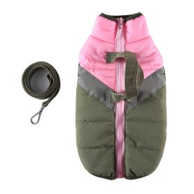 Winter Clothing Cotton Coat Dog Clothes Chest And Back Size Casual Cotton-padded Jacket Pet's Chest-back (Option: Army Green-S)