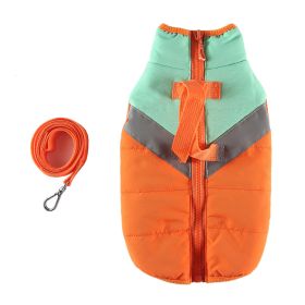 Winter Clothing Cotton Coat Dog Clothes Chest And Back Size Casual Cotton-padded Jacket Pet's Chest-back (Option: Orange-XL)