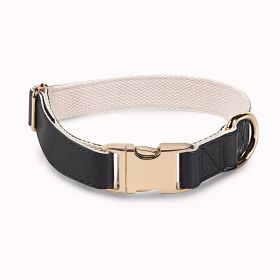 Pet Collar Metal Buckle High Quality All-match (Option: Deep Black Golden Necklace-L)