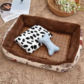 Doghouse Cathouse Supplies Big And Small Dogs Pet Bed Dog Bed (Option: Brown-M)