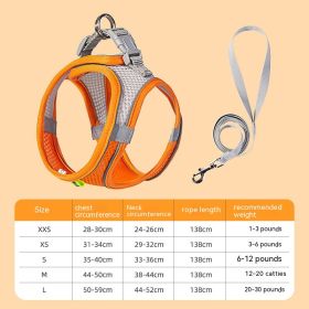 Hand Holding Rope Pet Dog Breast Strap Summer Breathable (Option: Orange-M)