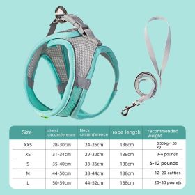 Hand Holding Rope Pet Dog Breast Strap Summer Breathable (Option: Green-S)